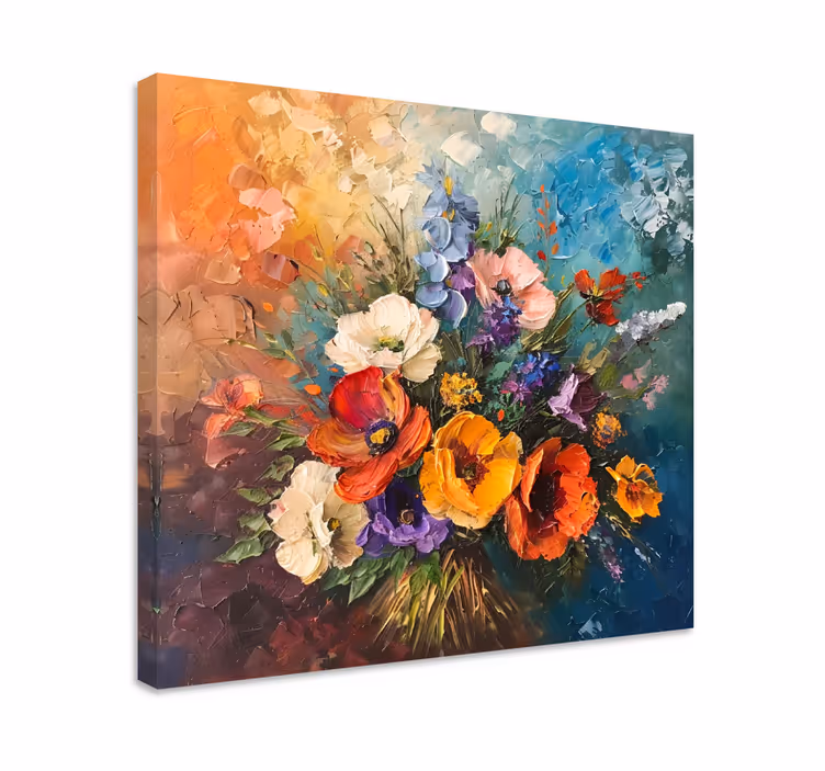 Blomsterbukett kunst lerretsbilde - Tenstickers