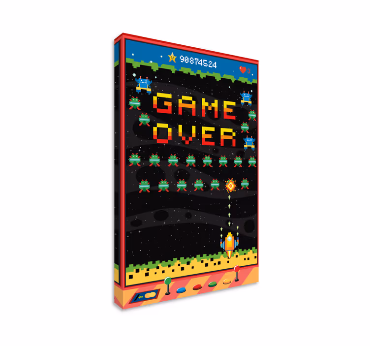 8 bits arkadeskjerm videospill lerretstrykk - Tenstickers