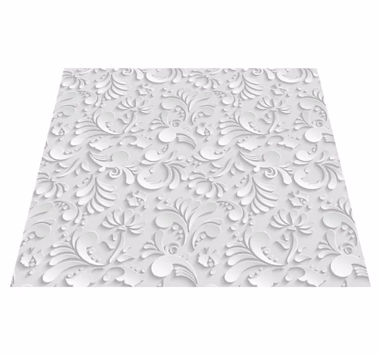 3d blomstermønster vinyl teppe hvit - Tenstickers