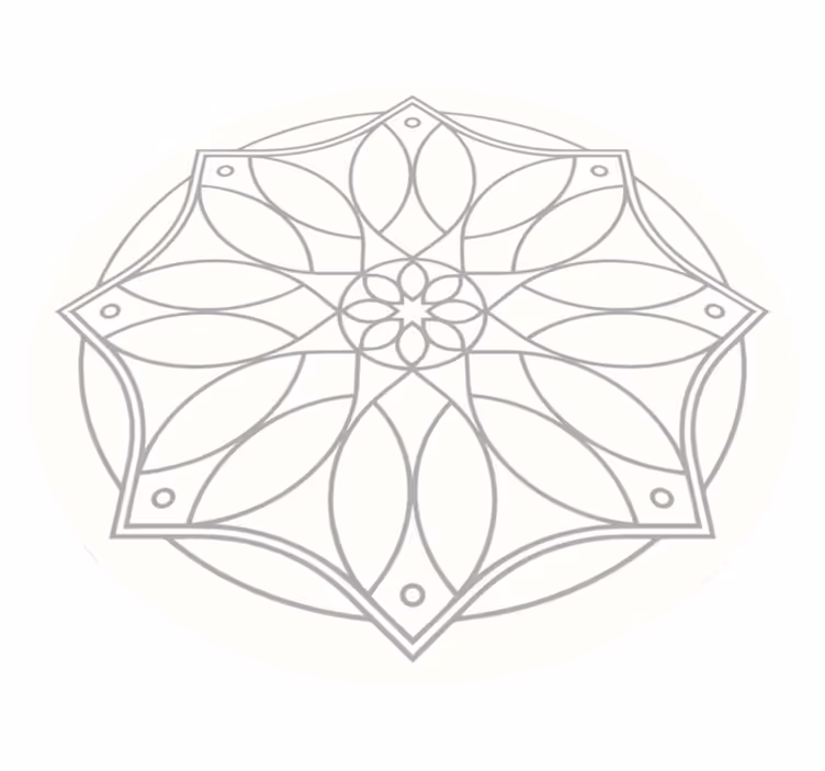 Mandala design vinyl teppe hvit - Tenstickers