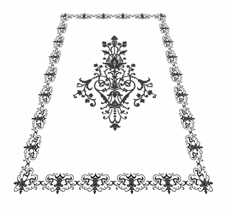 Gammel damask vinyl teppe hvit - Tenstickers