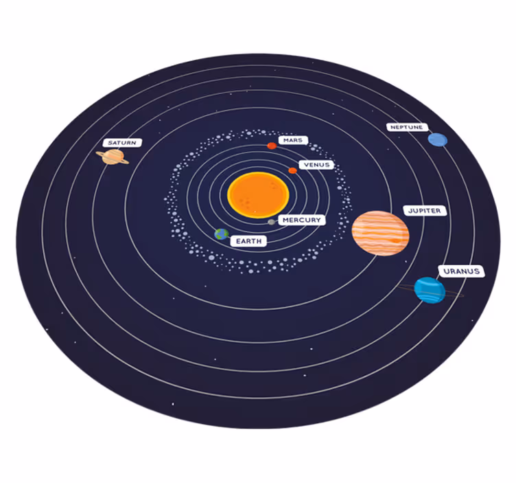 Solsystemet vinyl teppe soverom - Tenstickers