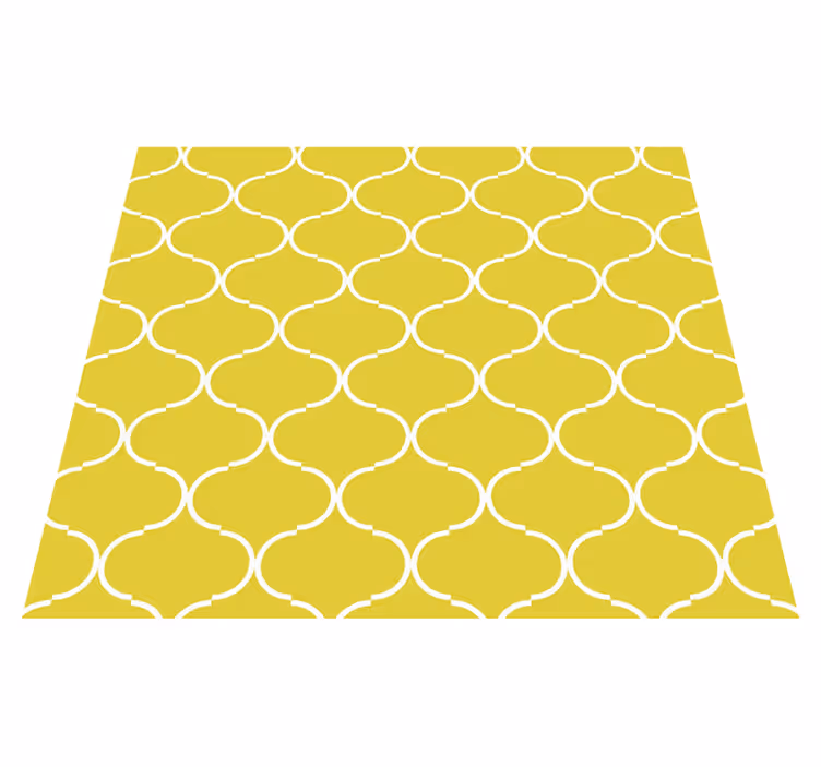 Geometrisk linjemønster vinyl teppe gul - Tenstickers