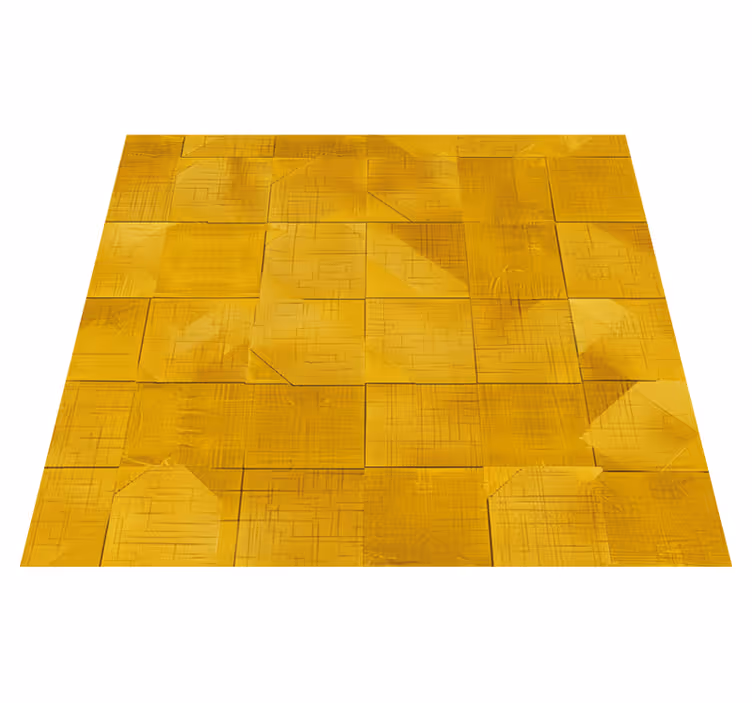 Geometriske firkanter vinyl teppe gul - Tenstickers