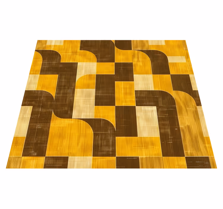 Art deco-stil vinyl teppe gul - Tenstickers