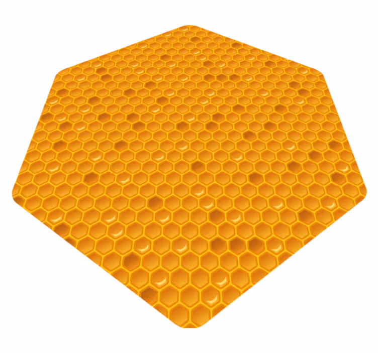 Honeycomb design vinyl teppe gul - Tenstickers