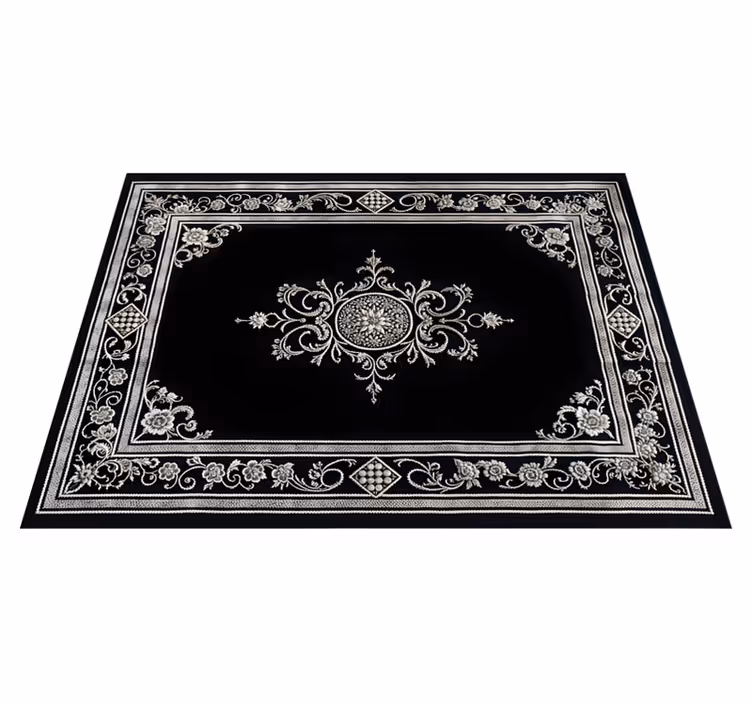 Vinyl teppe svart klassisk orientalsk design - Tenstickers