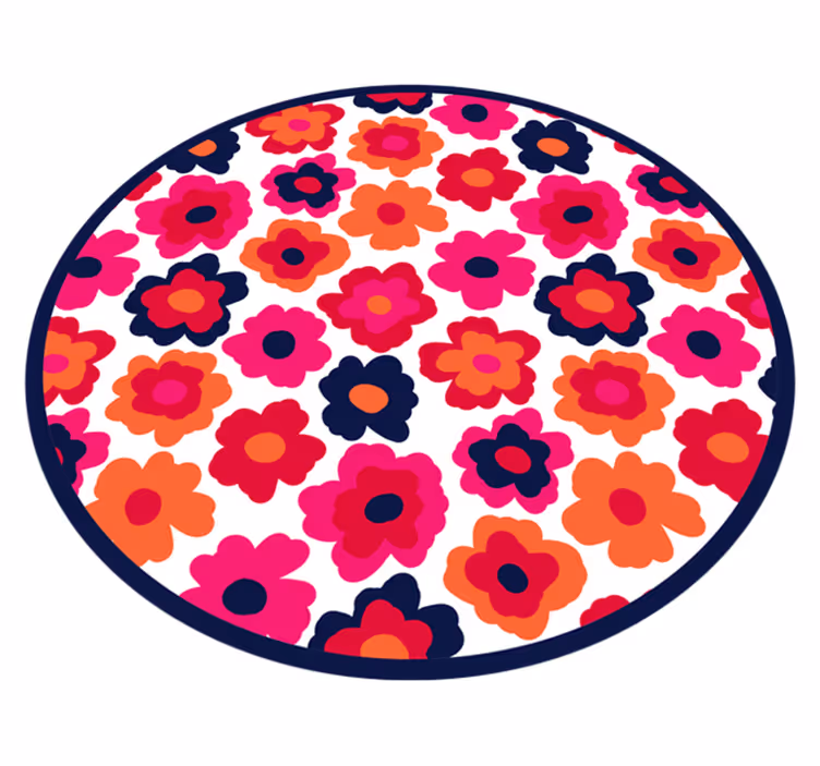 Rød valmue vinyl teppe blomster og planter - Tenstickers