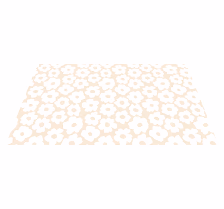 Hvit valmue vinyl teppe blomster og planter - Tenstickers