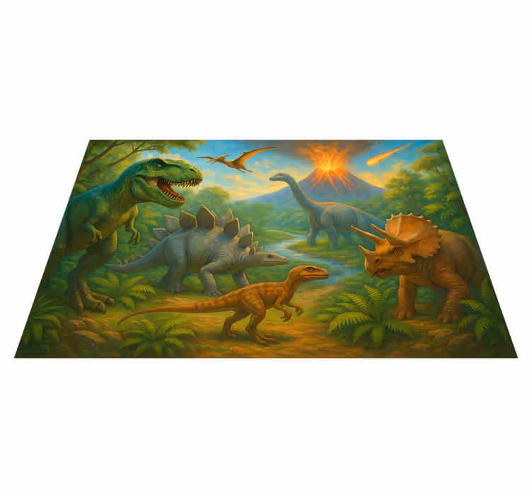 Dinosaurenes utryddelse vinyl teppe dyr - Tenstickers