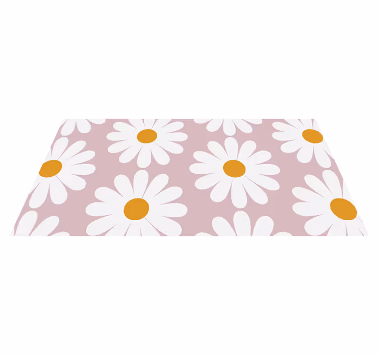 Tusenfryd med rosa bakgrunn bad vinyl teppe - Tenstickers