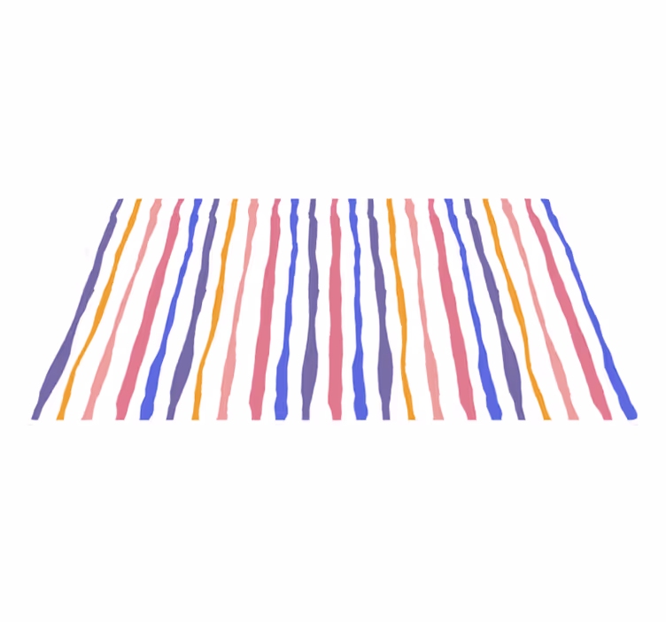 Fargerike brede striper bad vinyl teppe - Tenstickers