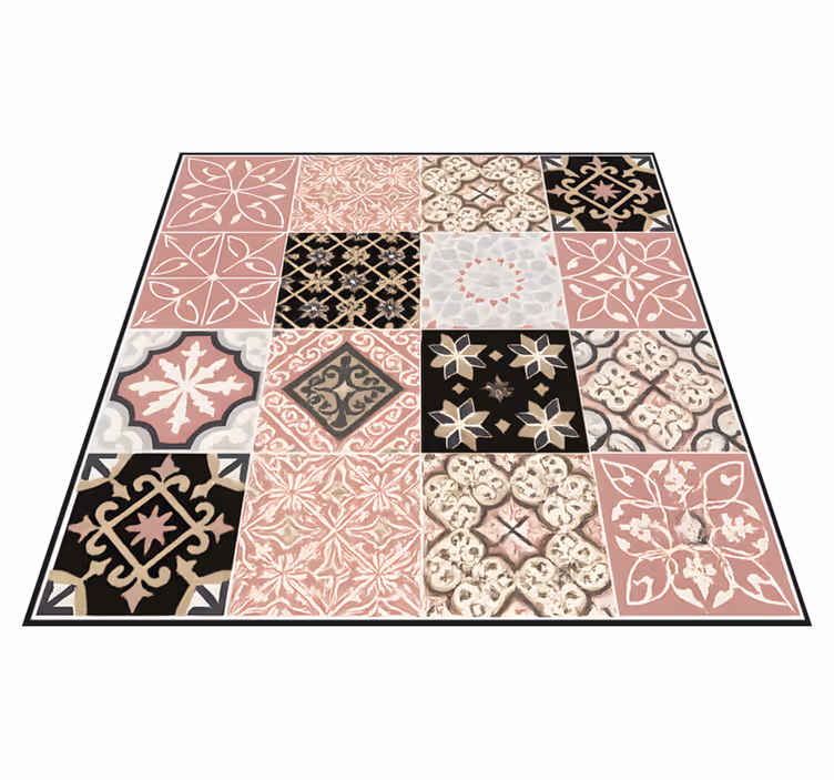 Rosa sement vinyl teppe stue - Tenstickers