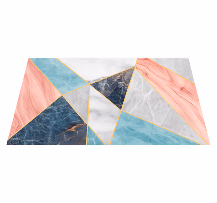 Fargerik geometrisk design marmor vinylteppe - Tenstickers