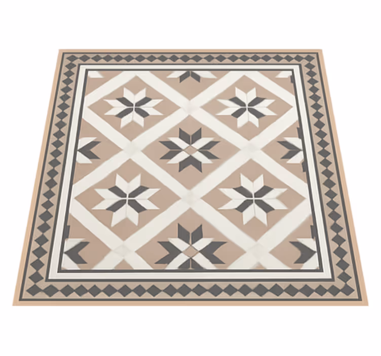 Beige marokkansk stil vinyl teppe hydraulisk - Tenstickers