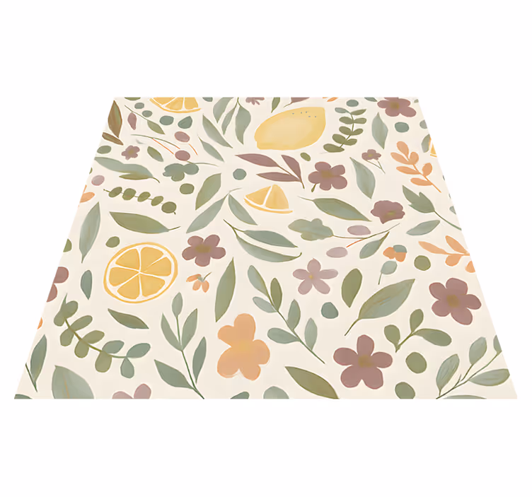 Sitron blomsterdesign utendørs vinylteppe - Tenstickers