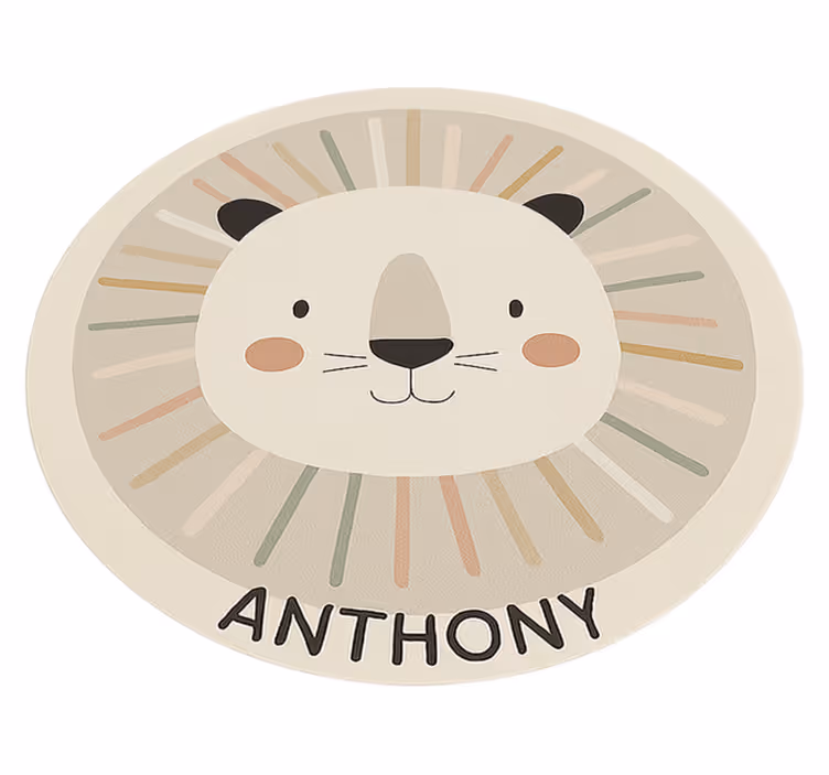 Tilpasset beige løve Vinyl teppe flere barn - Tenstickers