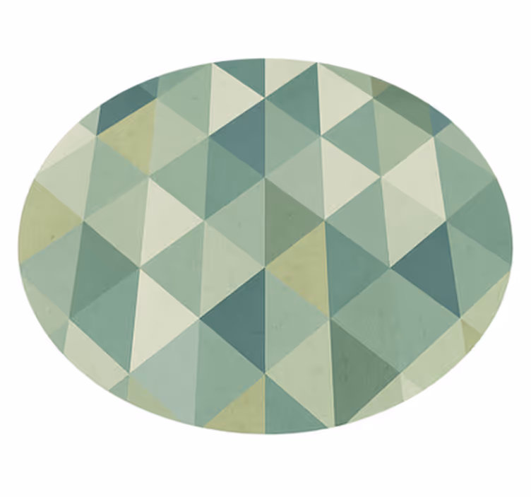 Geometrisk trekanter design vinyl teppe grønn - Tenstickers