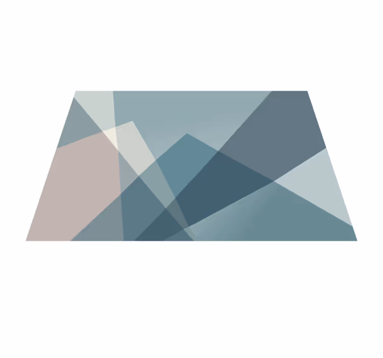 Geometrisk abstrakt design vinyl teppe blå - Tenstickers