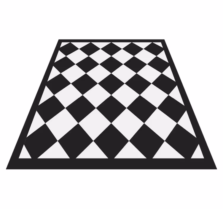 Diagonale svarte firkanter Vinyl teppe firkant - Tenstickers