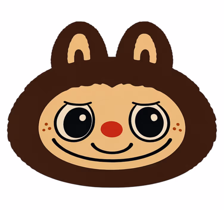 Brun labubu-design Vinyl teppe flere barn - Tenstickers
