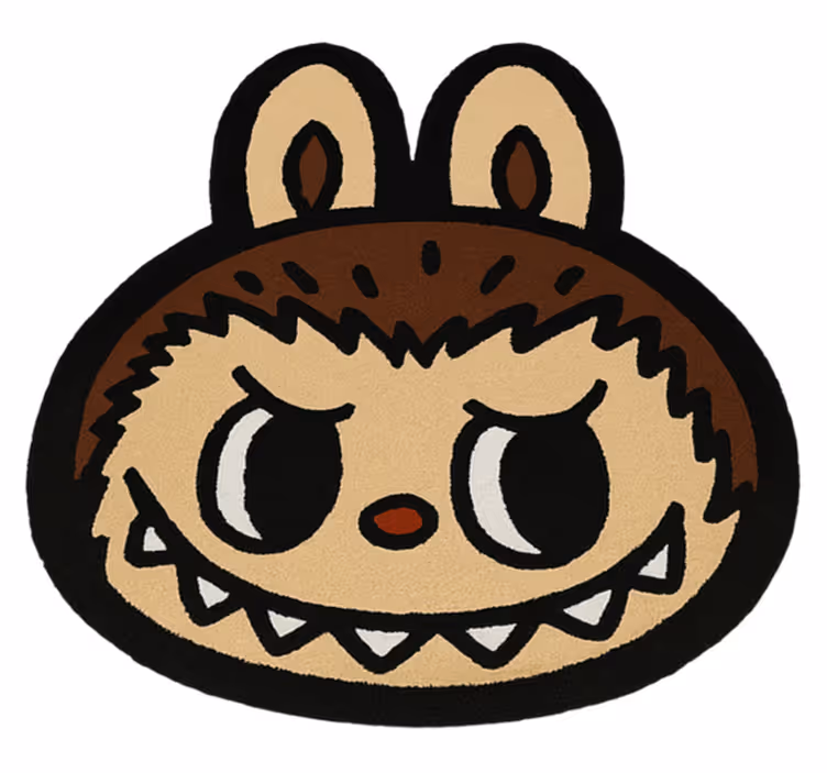Klassisk brun labubu Vinyl teppe flere barn - Tenstickers