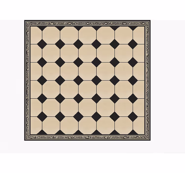 Diamant beige rutete vinyl teppe kjøkken - Tenstickers