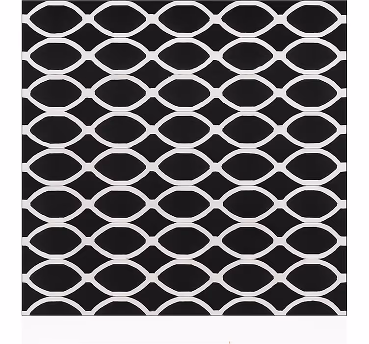 Monokrom oval design vinyl teppe spiserom - Tenstickers