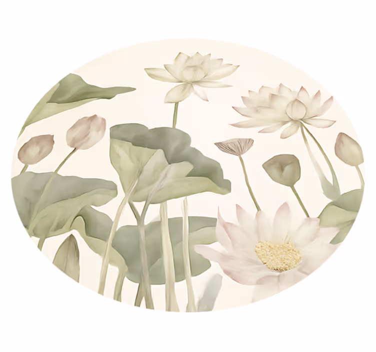 Vannaktige botaniske blomster vinyl teppe spiserom - Tenstickers