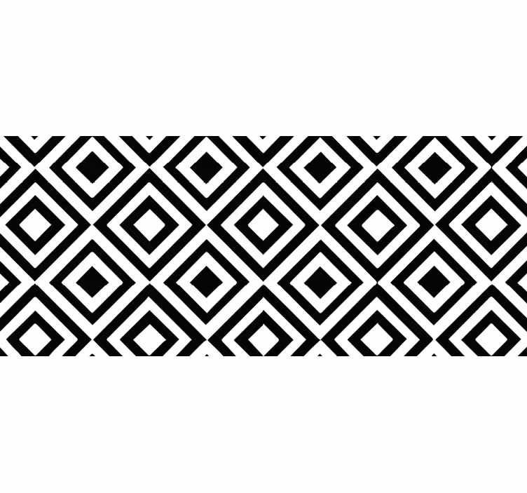 Svart og hvitt vinyl teppe geometrisk - Tenstickers