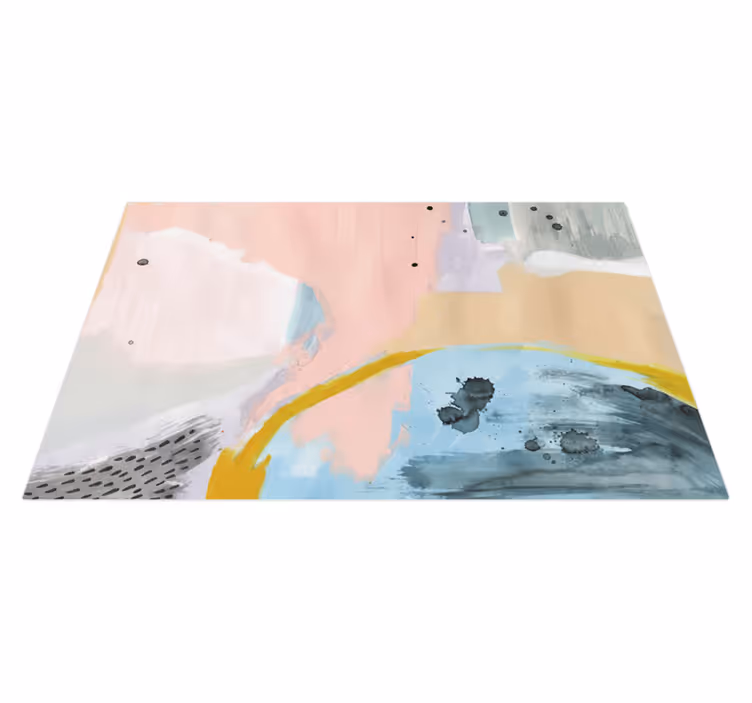Fargerik kunst vinyl teppe stue - Tenstickers