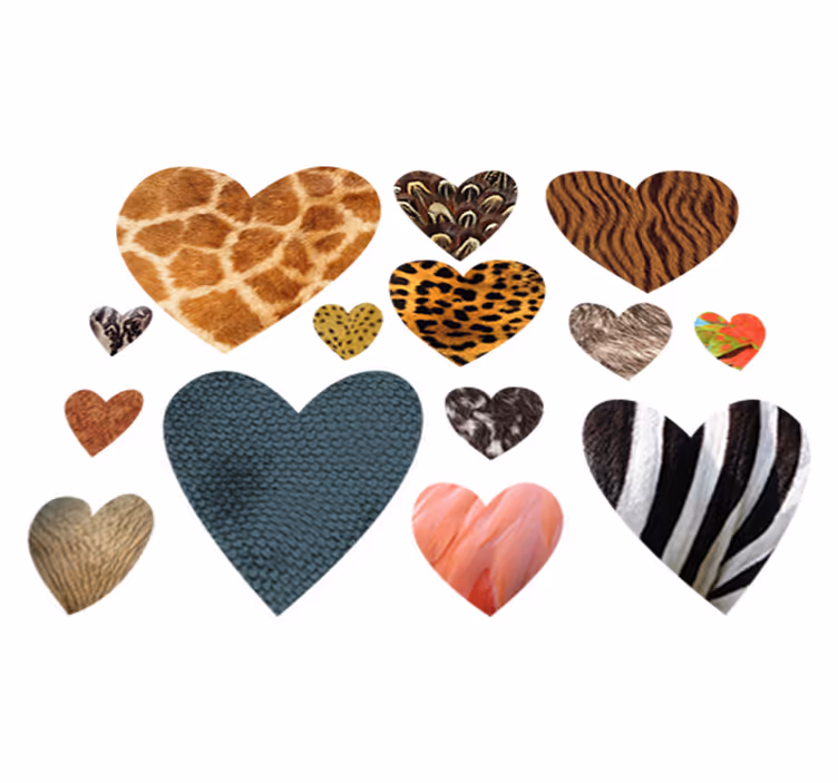 Vinyl teppe dyr dyreprint hjerter - Tenstickers