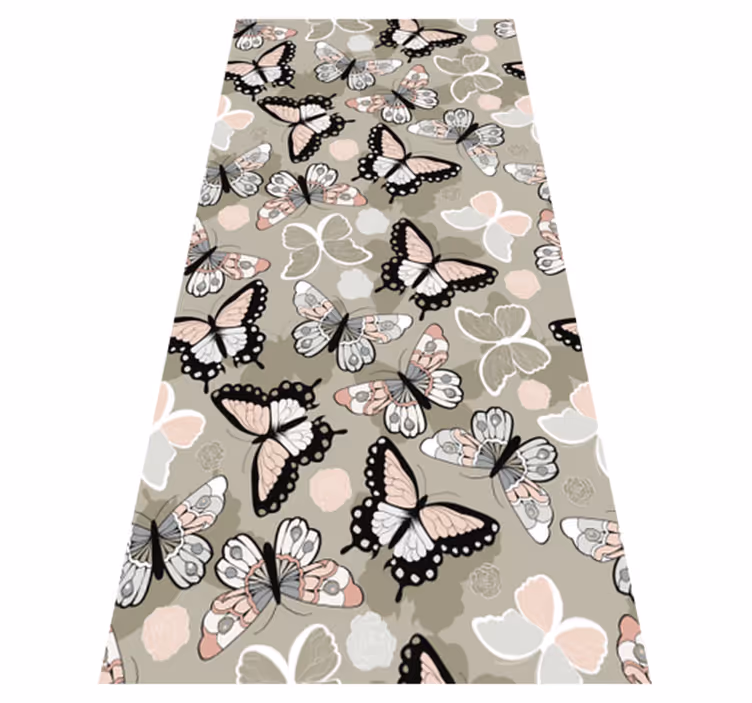 Vinyl teppe dyr beige flyvende sommerfugler - Tenstickers