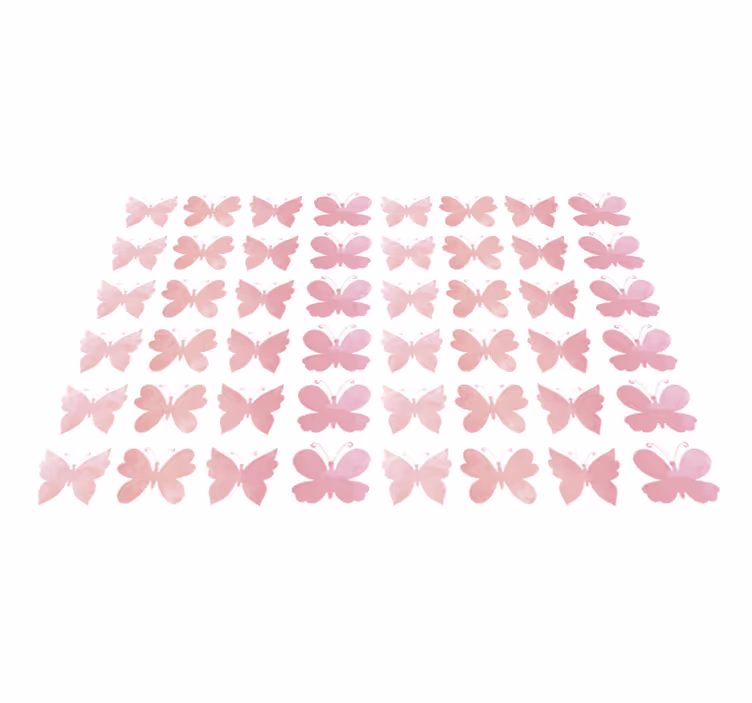 Vinyl teppe dyr rosa sommerfugler design - Tenstickers