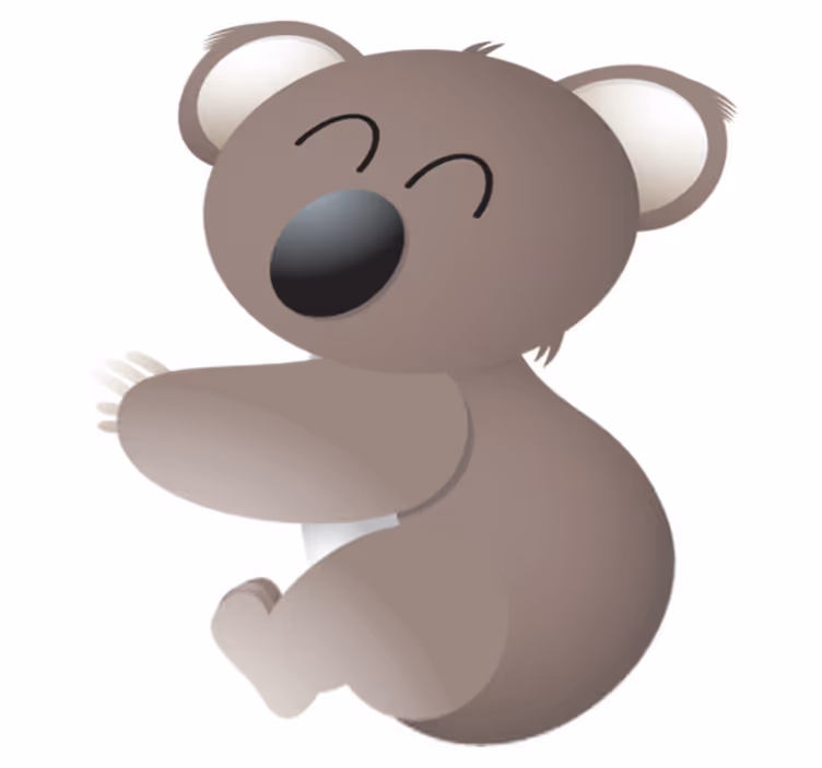 Vinyl teppe dyr glad koala - Tenstickers
