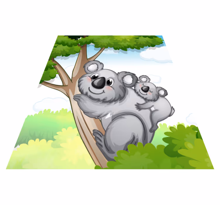 Vinyl teppe dyr mor og baby koala - Tenstickers