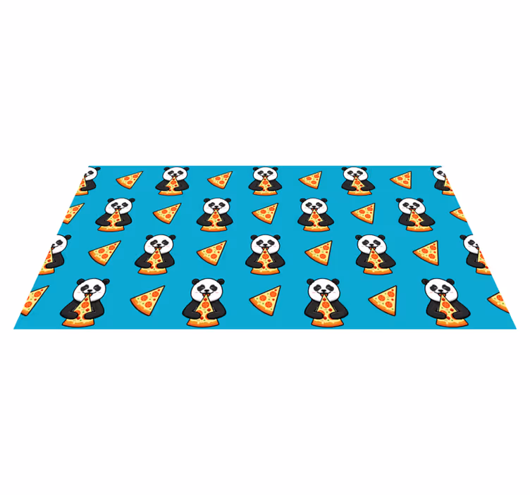 Vinyl teppe dyr panda som spiser pizza - Tenstickers