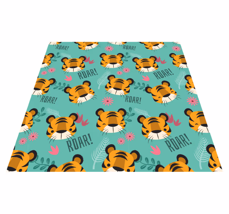 Vinyl teppe dyr baby tigre som brøler - Tenstickers