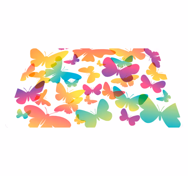 Vinyl teppe dyr med gradient sommerfugler - Tenstickers