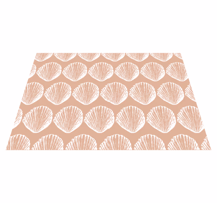 Vinyl teppe dyr retro skjellmønster beige - Tenstickers