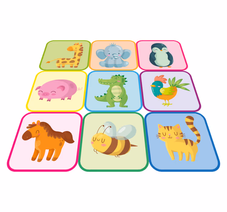 Fargerike fliser vinyl teppe dyr - Tenstickers