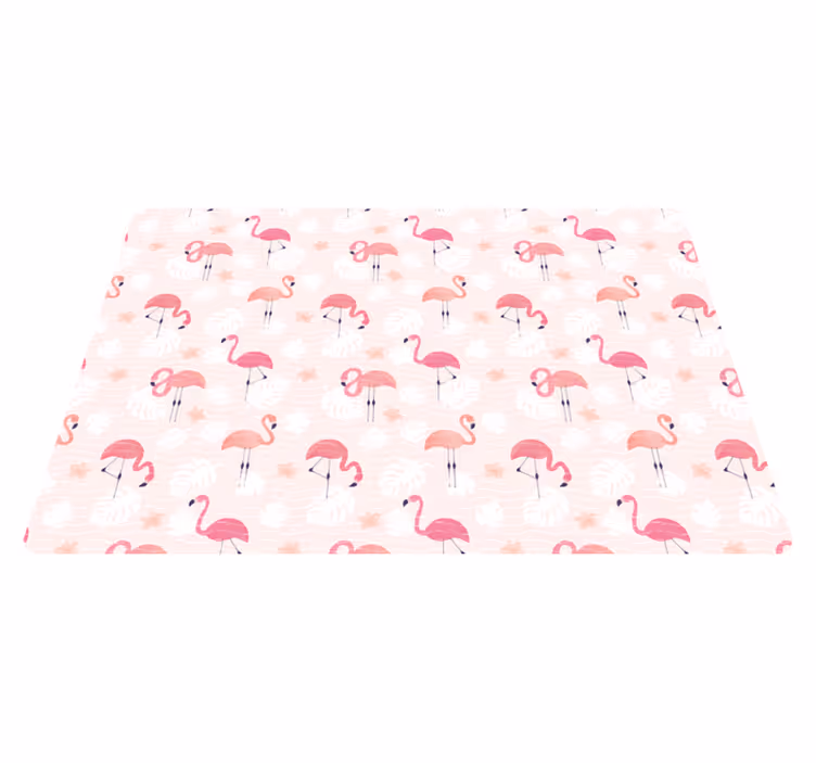 Vinyl teppe dyr med rosa flamingo-motiver - Tenstickers