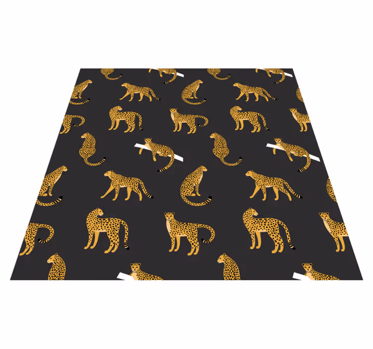 Vinyl teppe dyr leoparder på mørk bakgrunn - Tenstickers