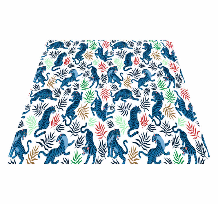 Vinyl teppe dyr fargerike og farlige leoparder - Tenstickers