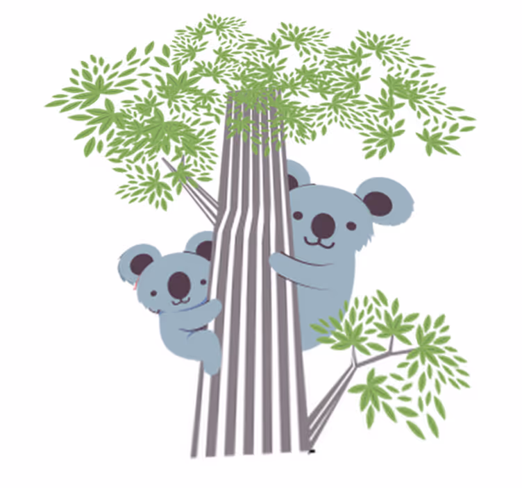 Vinyl teppe dyr koalaer på tre - Tenstickers