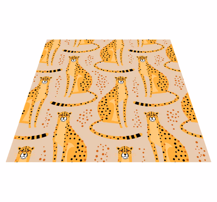 Vinyl teppe dyr leopardmønster illustrasjon - Tenstickers