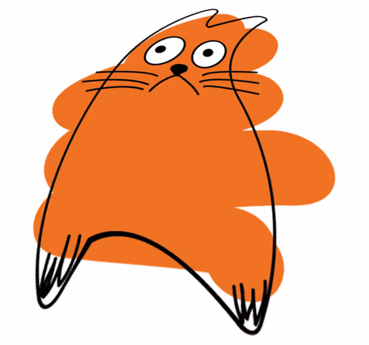 Vinyl teppe dyr oransje original silhuett - Tenstickers