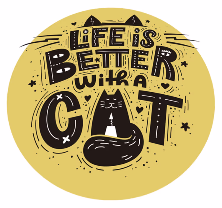 Vinyl teppe dyr livet er bedre med katt - Tenstickers