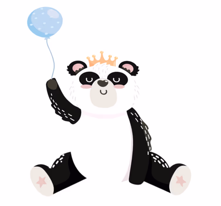 Vinyl teppe dyr søt panda ballong - Tenstickers