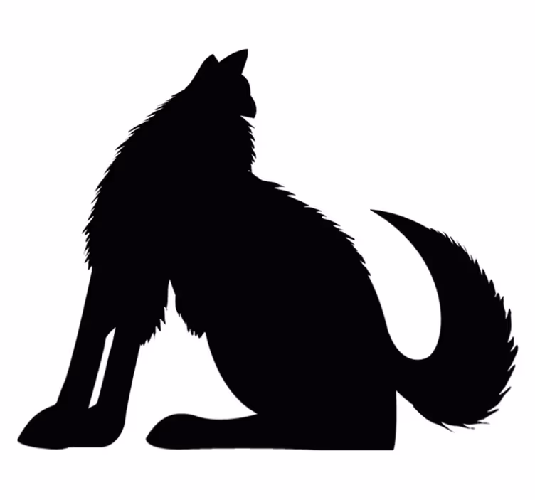 Vinyl teppe dyr sittende hundesilhuett - Tenstickers